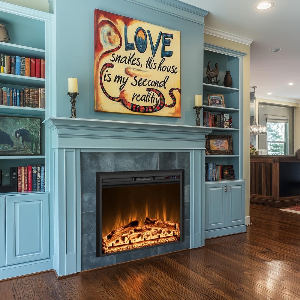 40 in. Electric Fireplace Insert with Remote Control, Adjustable LED Flame 