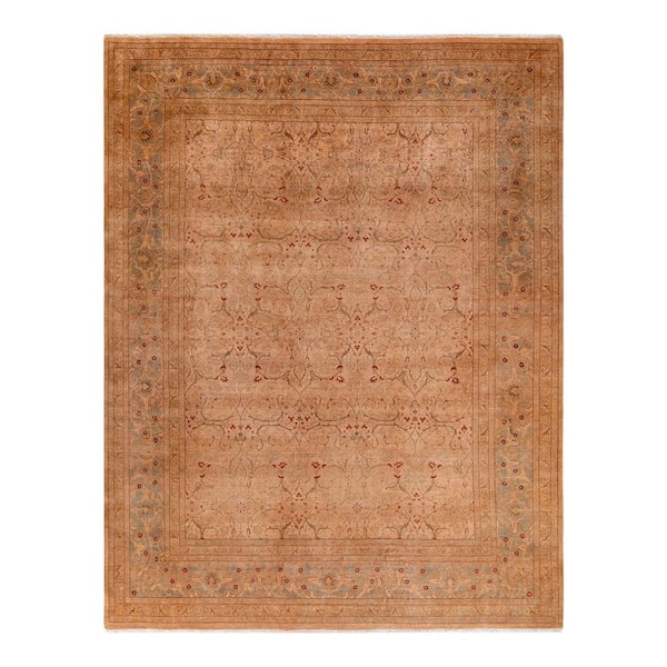 Overdyed Ivory 8 ft. x 10 ft. Solid Wool Indoor Area Rug