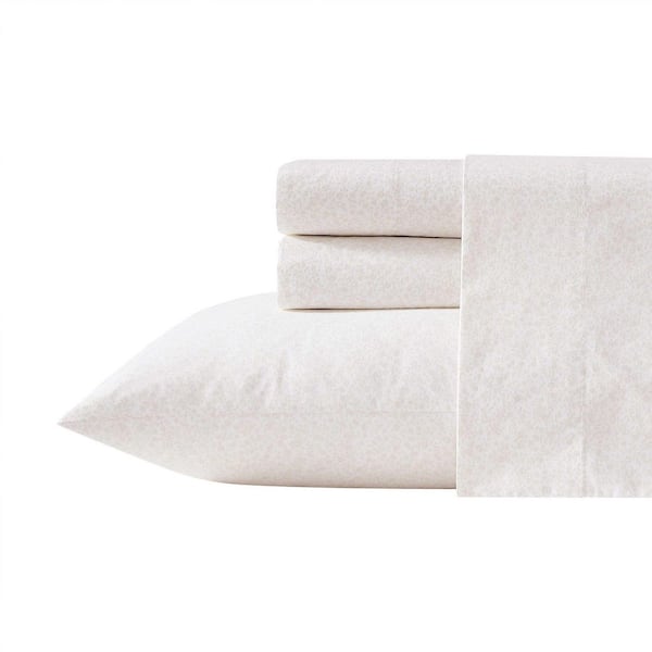 Chelsie Vine 3-Piece Biscuit Light Yellow Cotton Percale Twin Sheet Set