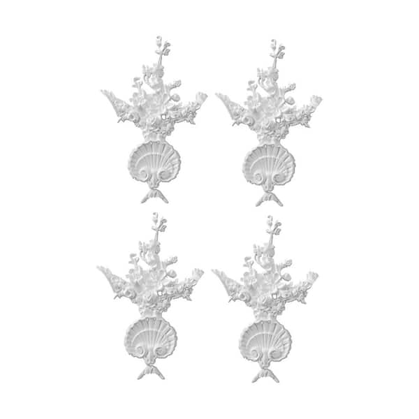 American Pro Decor 1-1/4 in. x 8-1/2 in. x 13 in. High Density Polyurethane Applique and Onley Molding (4-Pack)
