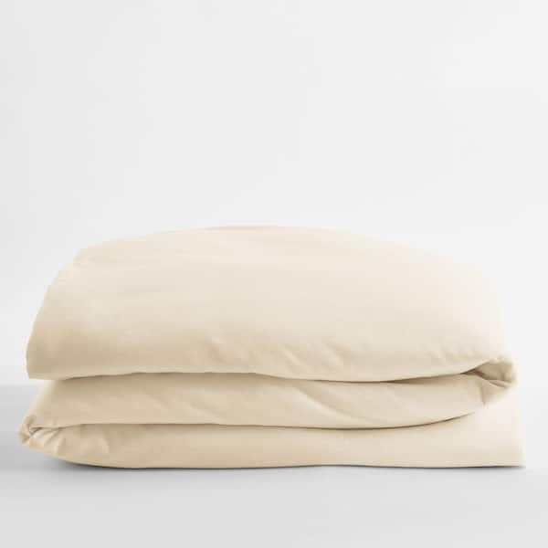 The Company Store Legacy Velvet Flannel Cream Solid Queen Duvet Cover D1s6 Q Cream The Home Depot