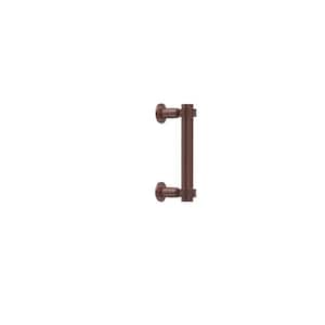 Contemporary 6 in. Back to Back Shower Door Pull with Dotted Accent in Antique Copper