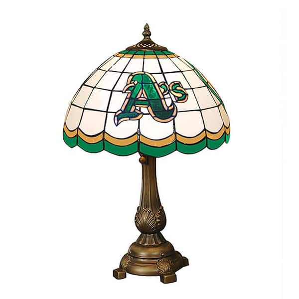 The Memory Company MLB -19.5 in. Antique Bronze Athletics Tiffany Table Lamp