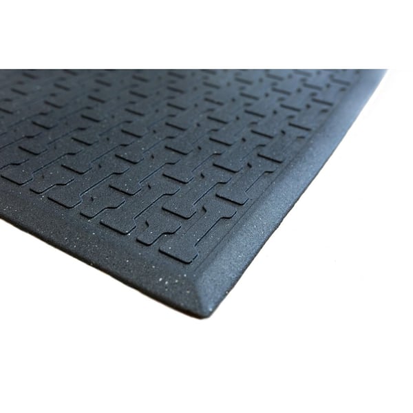 ECOMAT Black 17.75 in. x 29.2 in. Recycled Rubber Dog Bone Design Indoor/Outdoor Door Mat (1-pack)