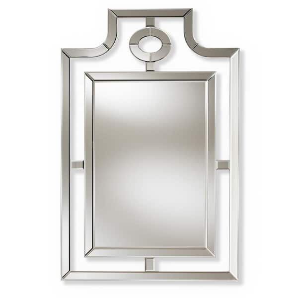 Baxton Studio Large Rectangle Silver Contemporary Mirror (46 in. H x 30 in. W)
