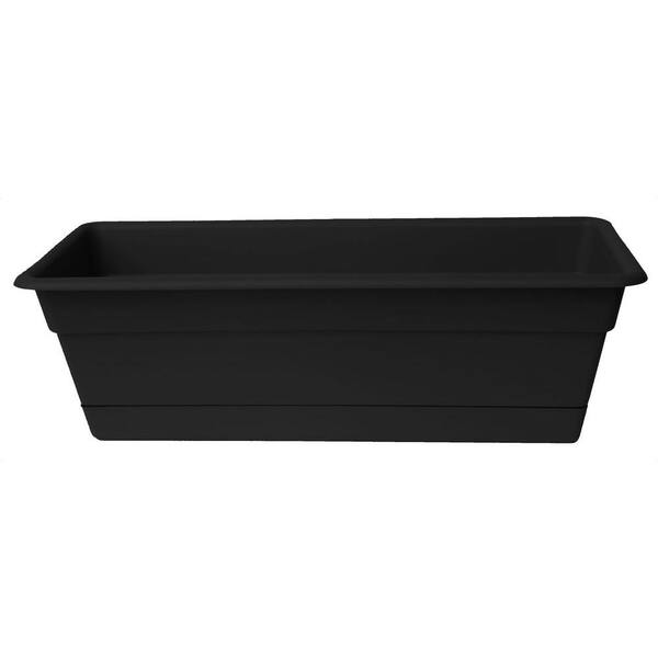 Bloem 7.5 in. x 18 in. Dura Cotta Window Box in Black (12-Pack)