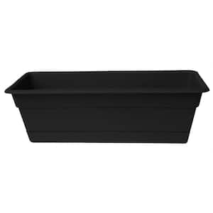 Bloem Dura Cotta 12 in. Black Plastic Self Watering Hanging Basket ...