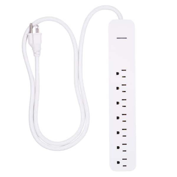 GE 7-Outlet 1,080-Joules Surge Protector with 4 ft. Cord, White