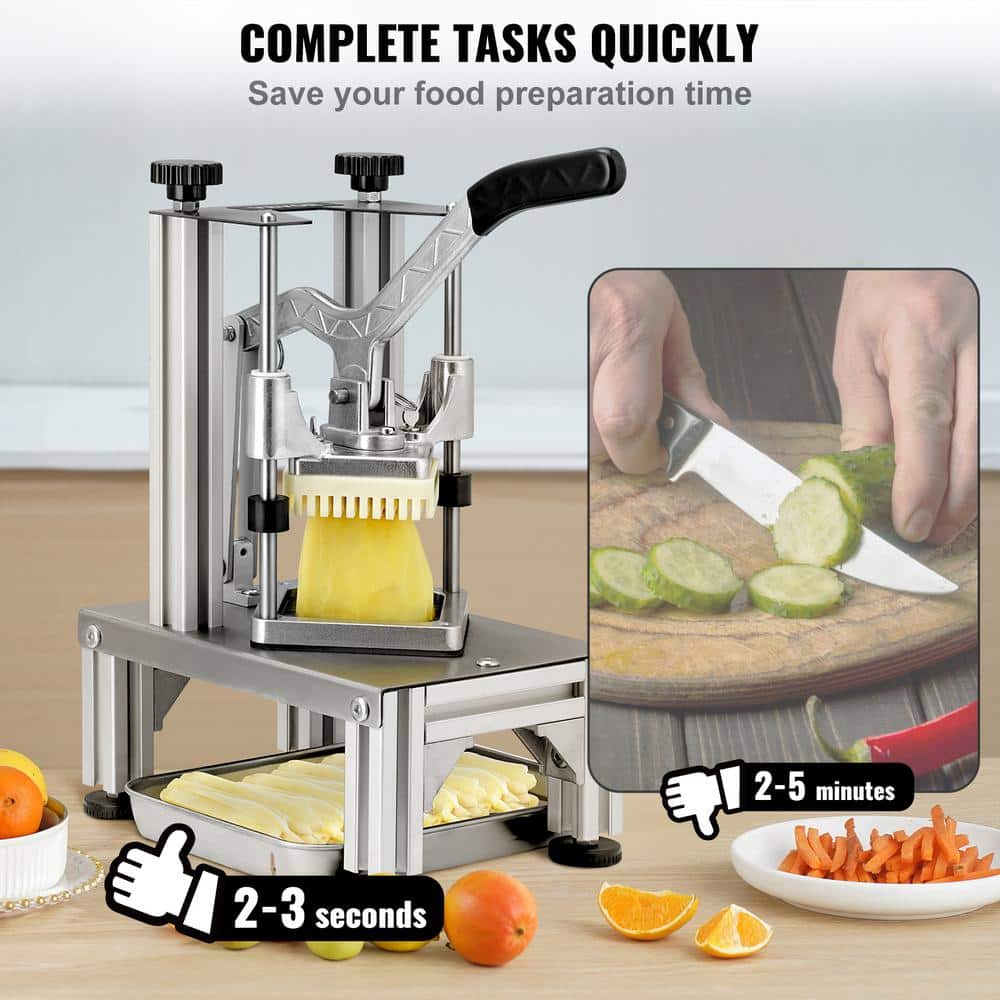 Heavy-Duty Silver Commercial Vegetable Chopper with 4 Blades