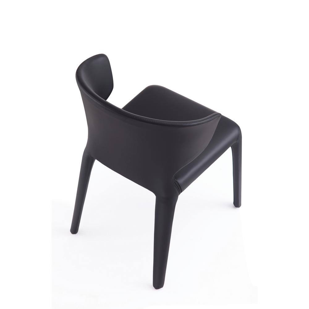 Set of 2 Black Faux Leather Upholstered Dining Chairs