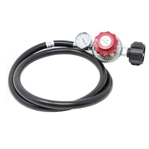 4 ft. 0 PSI to 30 PSI High Pressure Propane Regulator and Hose with PSI Gauge
