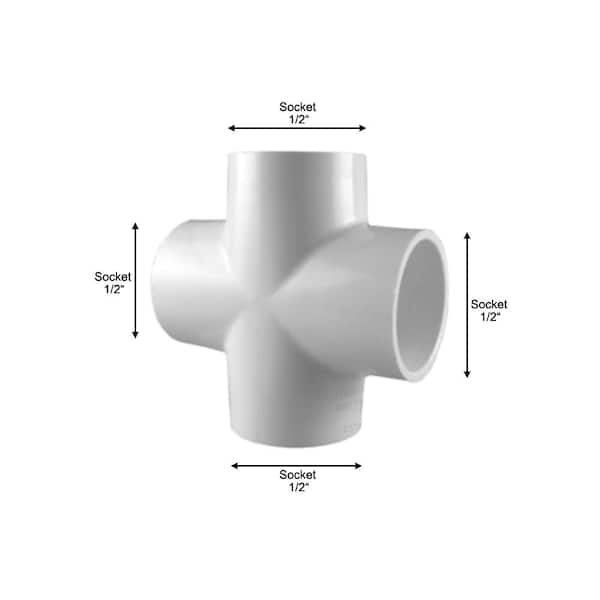 Charlotte Pipe 1/2 in. x 1/2 in. x 1/2 in. x 1/2 in. PVC SxSxSxS