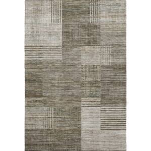 Mayfield Premium Machine Washable Abstract AMF2149 Pewter 5 ft. x 7 ft. 6 in. Area Rug