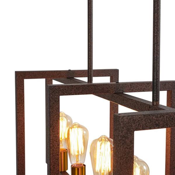 リュカLucas HUOKU Libertab 6-Light 43.3 in. W Rustic Copper Chandelier