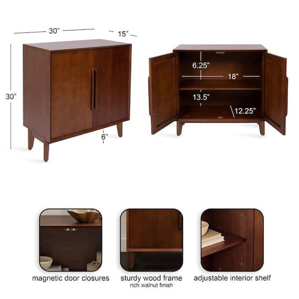McCutcheon Walnut Brown 30 in. H Accent Storage Cabinet
