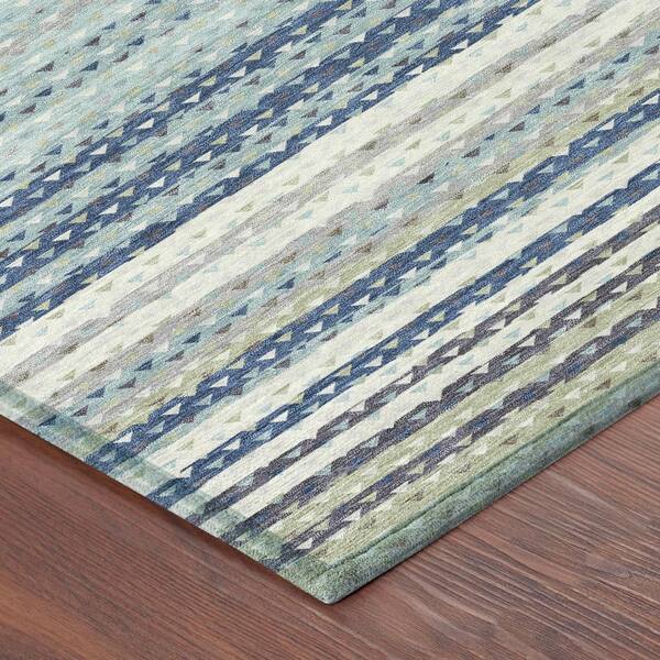Chantille Machine Washable Indoor/Outdoor Abstract ACN2823 Spa 9 ft. x 12 ft. Area Rug
