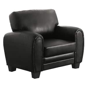 Viggo Black Faux Leather Arm Chair