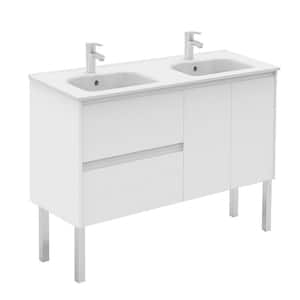 Ambra 47.5 in. W x 18.1 in. D x 22.3 in. H Single Sink Bath Vanity in Matte White with Gloss White Ceramic Top