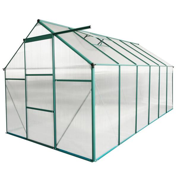 74 in. W x 146 in. D x 76 in. H Polycarbonate Greenhouse with Aluminum frame and Polycarbonate sheets in all seasons