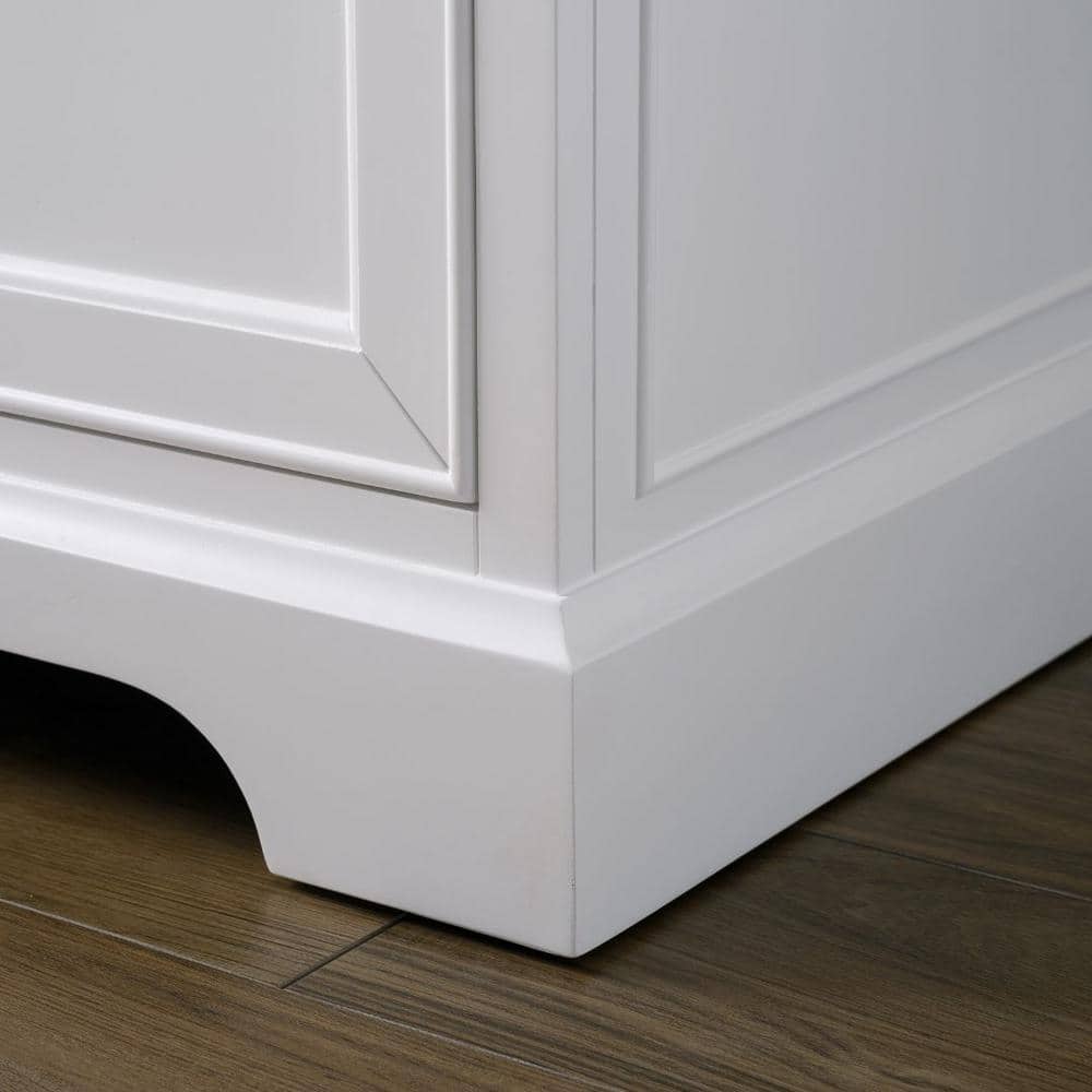 Thompson 36" White Freestanding Bathroom Vanity with Carrara Countertop