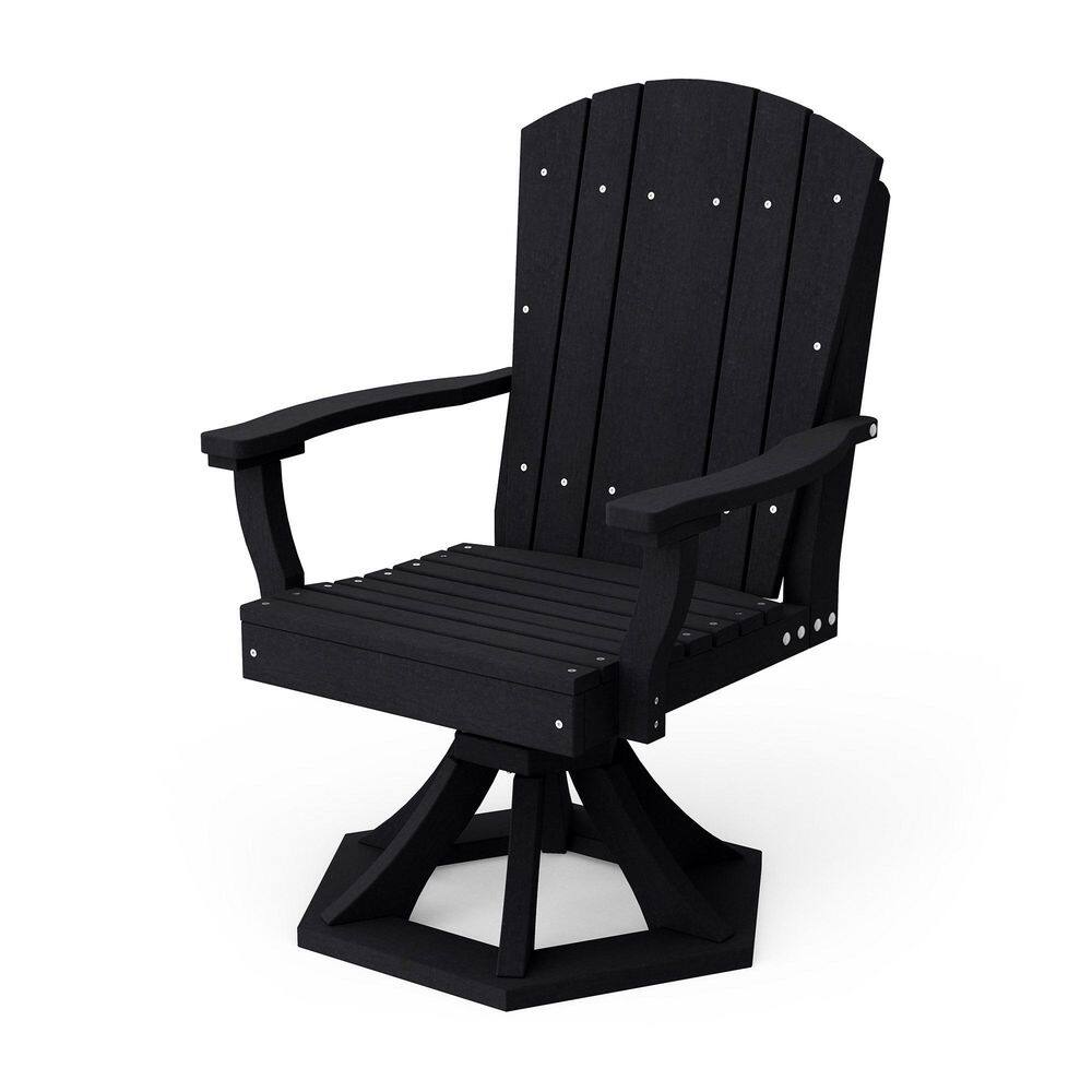 Heritage Black HDPE Plastic Outdoor Swivel Dining Arm Chair price history on PriceWatchPro