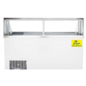88.75 in. W 30.6 cu. ft. Automatic-Defrost Commercial Portable Freezer 16 Tub Deluxe Ice Cream Dipping Cabinet in white