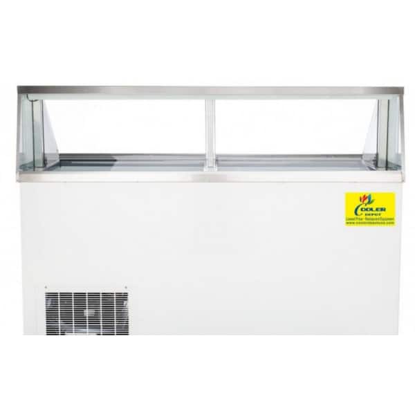 Cooler Depot 88.75 in. W 30.6 cu. ft. Automatic-Defrost Commercial Portable Freezer 16 Tub Deluxe Ice Cream Dipping Cabinet in white