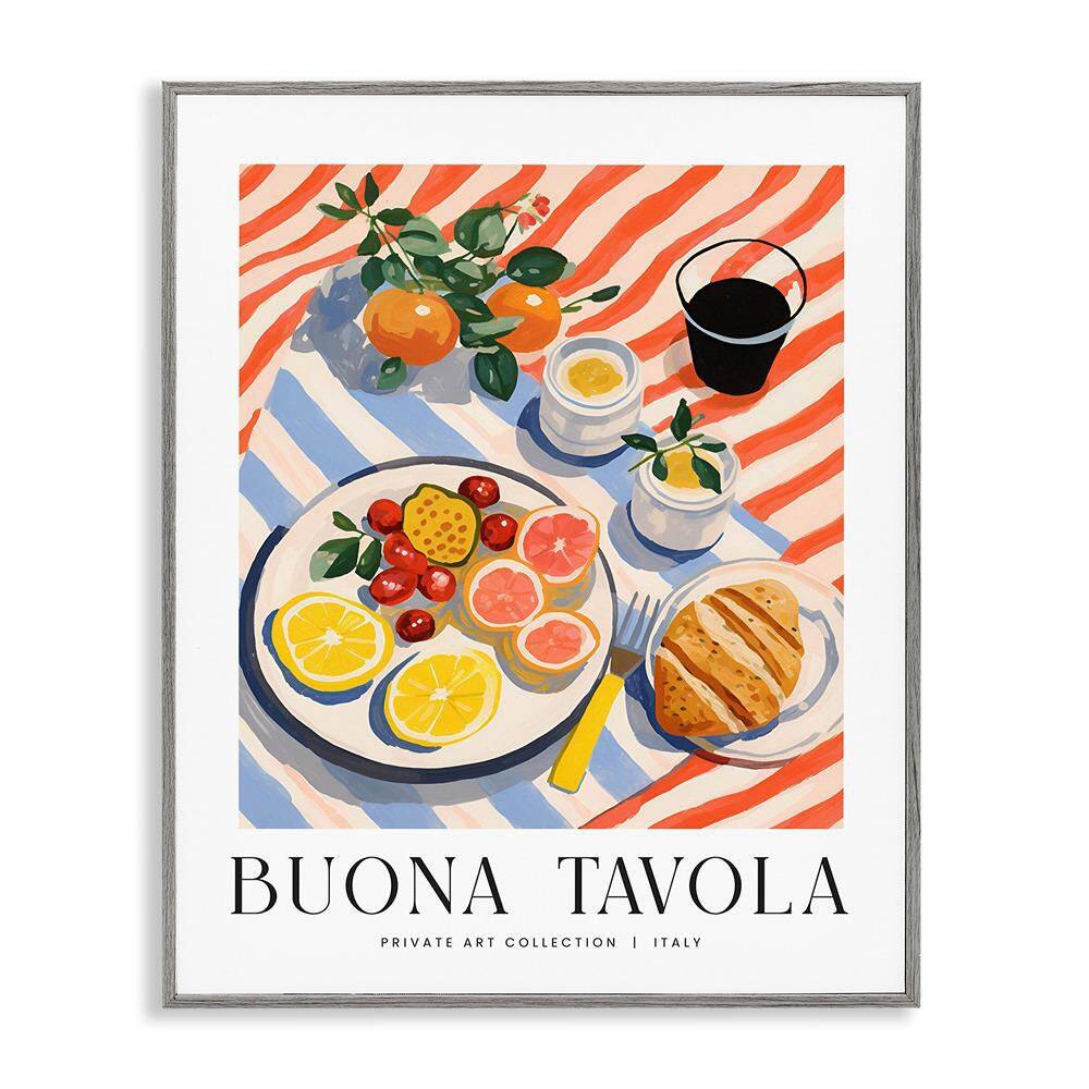 Classic Italian Fruit Plate by Lettered and Lined 1 Piece Gray Framed Food Giclee Art Print 14 in. x 11 in. price history on PriceWatchPro