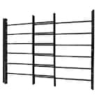 6-Bar Adjustable 23-1/4 in. to 42-1/2 in. Horizontal Hinged Black Window Security Guard