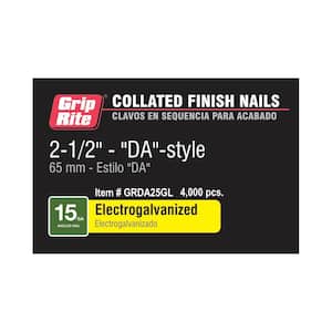 2-1/2 in. x 15-Gauge Electrogalvanized Finish Nails 4000 per Box