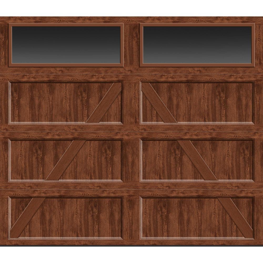 Bridgeport Steel Design A 8 ft. x 7 ft. Insulated 18.4 R-Value Wood-Look Dark Finish Garage Door with Long Plain Windows price history on PriceWatchPro