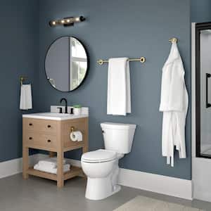 Voisin 4-Piece Bath Accessory Set with 24 in. Towel Bar, Toilet Paper Holder, Towel Ring, Towel Hook in Satin Gold