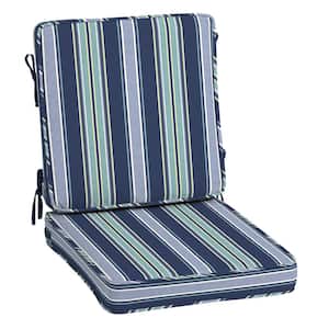 ProFoam 20 in. x 20 in. Sapphire Aurora Blue Stripe Outdoor High Back Dining Chair Cushion