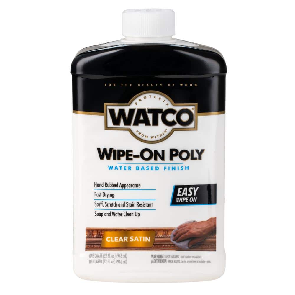 Watco 1 qt. Satin Wipe On Water Based Polyurethane (4 Pack) 339751 The Home Depot