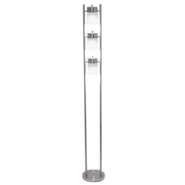 ORE International 65 in. 3-Light White Adjustable Floor Lamp