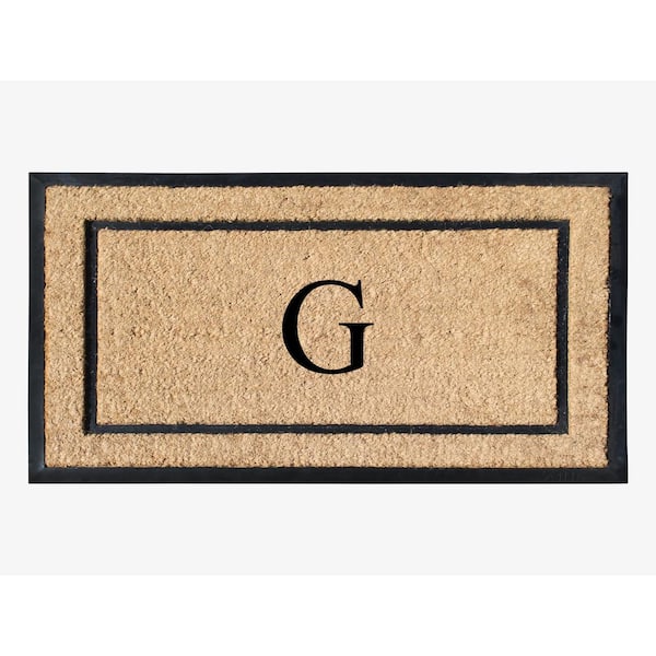 A1 Home Collections A1HC Border Beige 24 in. x 39 in. Rubber and Coir  Heavy-Duty Outdoor Entrance Durable Monogrammed G Door Mat A1HOME200164-G -  The Home Depot