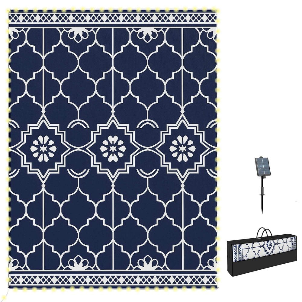 Blue 12x9 ft. Boho Reversible Trellis PP Rectangle Indoor/Outdoor Area Rug price history on PriceWatchPro