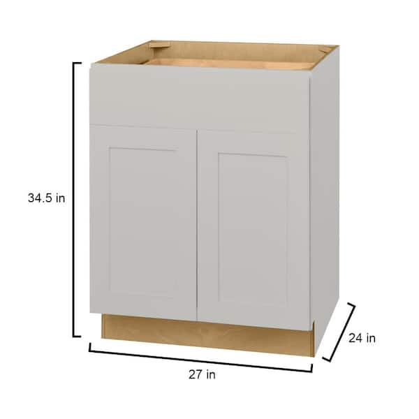 27 in. W x 24 in. D x 34.5 in. H Ready to Assemble Plywood Base Kitchen Cabinet in Shaker Dove