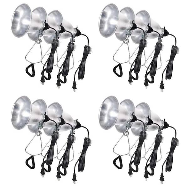 Sunpez 12-Pack 120 Volt Clamp Lamp Light with 5.5in Aluminum Reflector up to 60 Watt E26/E27 (No Bulb Included) 6 Feet Cord