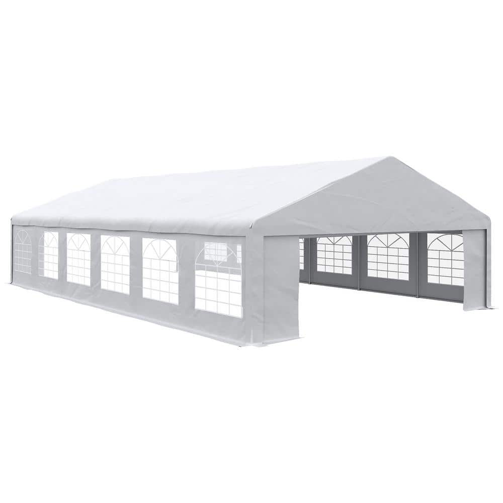 Large White Steel Frame Outdoor Party Tent with Removable Sidewalls