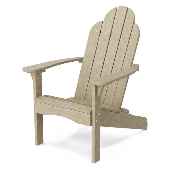 Wildridge Classic Weathered Wood Plastic Outdoor Adirondack Chair