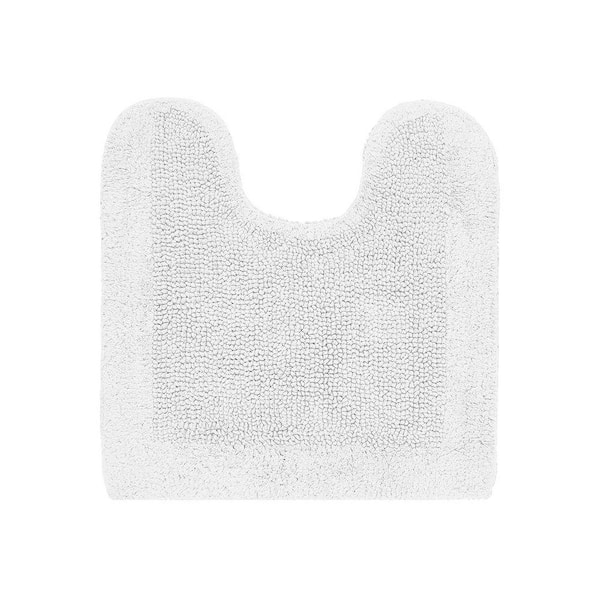 Edge 20 in. x 20 in. White 100% Cotton Contour Bath Rug