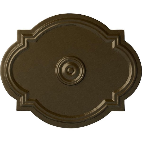 Ekena Millwork 1" x 21-1/4" x 17-3/8" Polyurethane Waltz Ceiling Medallion, Brass