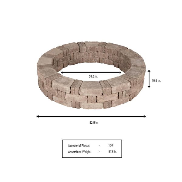 Pavestone RumbleStone 52.5 in. x 10.5 in. Tree Ring Kit in Cafe Pavestone RumbleStone 52.5 in. x 10.5 in. Tree Ring Kit in Cafe