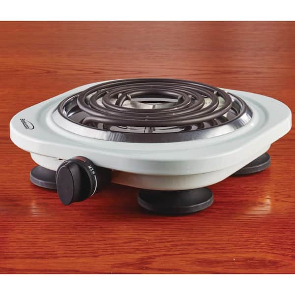 Brentwood Appliances Single Burner 6.5 in. White Electric Burner TS-321W -  The Home Depot