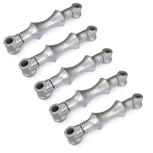 PLUMBFLEX 10 in. Galvanized Steel Hot Dipped Double Rod Pipe Roller with Sockets (5-Pack)