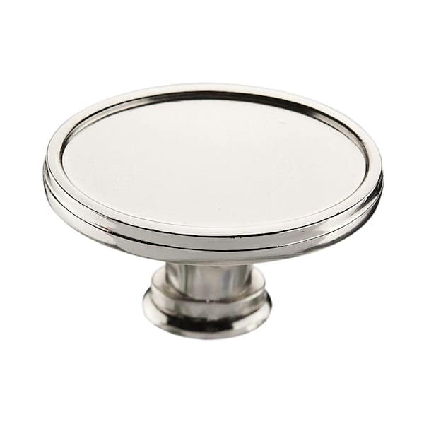 Richelieu Hardware Mascouche Collection 1-9/16 in. (39 mm) x 1 in. (25 mm) Polished Nickel Transitional Cabinet Knob