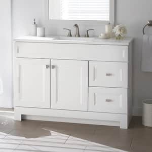 Sedgewood 48.5 in. W x 18.75 in. D x 34.375 in. H Single Sink Bath Vanity in White with Arctic Solid Surface Top