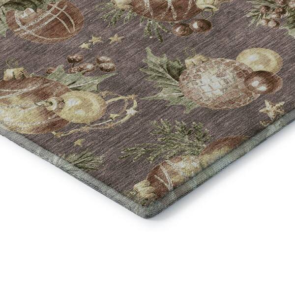 Mayfield Premium Machine Washable Abstract AMF1828 Taupe 2 ft. 3 in. x 7 ft. 6 in. Runner Rug