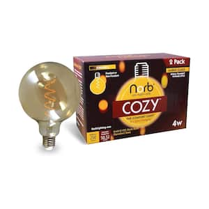 NorbCOZY 4W Equivalence-relaxing G40 2200K Amber Spiral Cozy LED bulb(2-Pack)